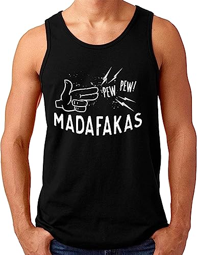 Débardeur Pew Pew Madafakas homme vêtement meme humour noir grande taille