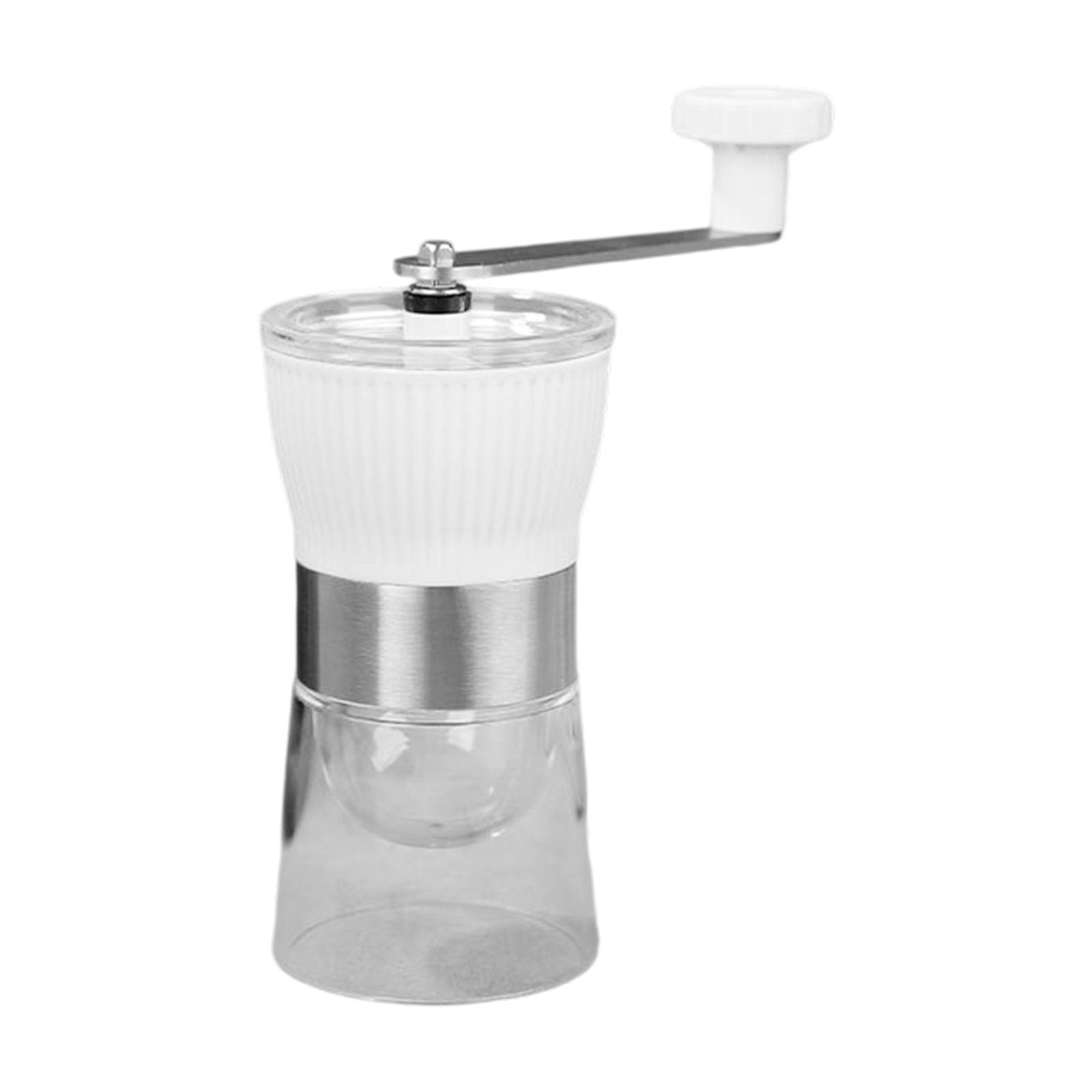 Kalttoy White Manual Coffee Grinder With Ceramic Burr & Removable 160Ml Glass Bowl For Grinding Adjustable Coffee Mill With Ceramic Burr