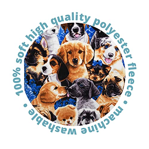 Dawhud Direct Puppy Fleece Blanket For Bed, 50" X 60" Cute Fleece Throw Blanket For Girls, Women, Men And Kids - Super Soft Plush Dogs Blanket Throw Dog Lovers Fleece Throw Blanket With Dog Design #TOP4