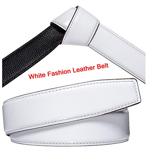 Image of Dubulle Designer Men's Belts, Ratchet Leather Sliding Buckle Dress Belt