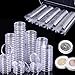 Osuter 100PCS Capsules Pièces de Monnaie Plastique Collection Monnaie avec Boîte de Rangement pour Collection de Pièces