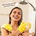 RyanDesign Exfoliating Shower Gloves, 2 Pairs Reinforced Nylon Bath Scrubbing Mitts, Orange and Yellow, One Size Fits All, Body Cleansing Massage