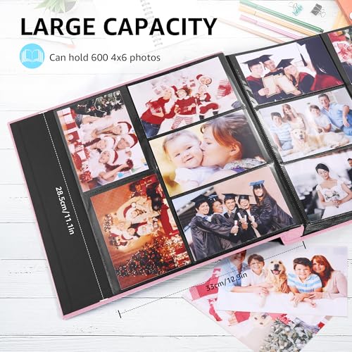 DazSpirit Photo Albums 6x4 Inch 600 Pockets Slip In, Customizable Linen Cover 10x15cm Photo Album, Large Capacity - Image 4