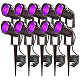 Waygor UV Black Light Landscape Lights 12W Outdoor High Voltage LED Landscape Spot Lights 405nm UV L
