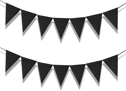 Miniatura 7 de Aimto Bandera triangular blanca de 20 pies para decoraciones de fiesta, 30 banderas