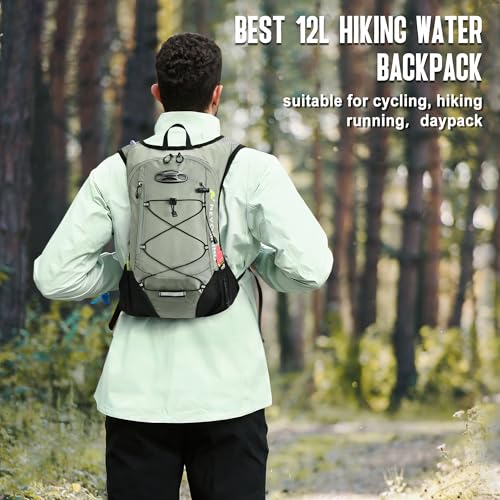 Image of Lightweight Hydration Backpack, Running Backpack with 2L Water Bladder, Hydro Water Daypack for Cycling Hiking Rave for Men Women