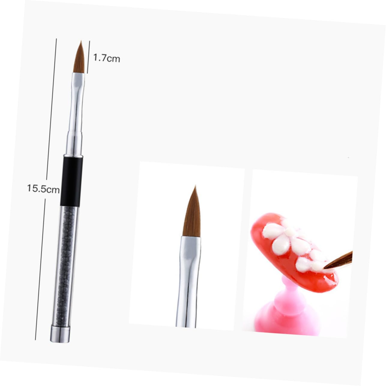 minkissy 3 Set Di Strumenti Per Nail Art Pennello Per Unghie Penna Manico Strass Per Salone Di Casa 5 Pezzi * 3