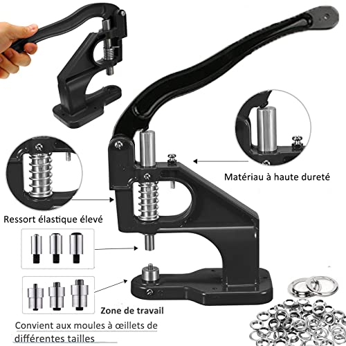Machine à œillets avec 3 moules interchangeables pour loisirs créatifs