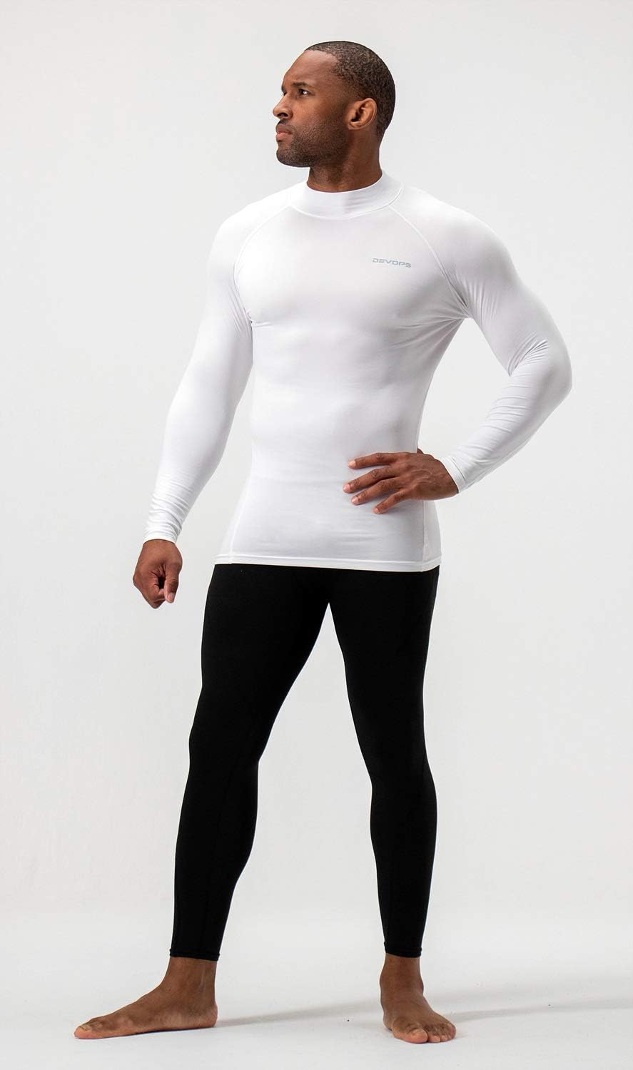 DEVOPS 2 Pack Men's Thermal Turtle Mock Neck Shirts, Compression Long Sleeve Tops and Hoodies - Image 3