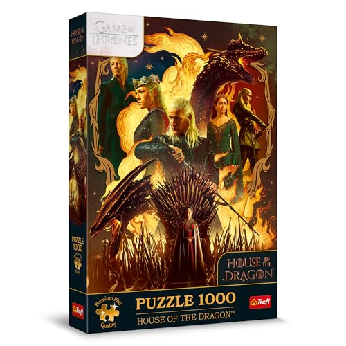 Trefl Premium Plus Quality - Puzle Games of Thrones: House of The Dragon - 1000 Piezas, Serie de Rompecabezas con los Personajes Favoritos, para Adultos y niños a Partir de 14 años