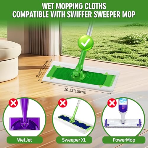 Image of 48 Count Heavy Duty Wet Pad Refills, Compatible with Swiffer Sweeper Mop & Clorox Mop, Disposable Unscented Wet Mopping Cloths for Multi-Surface Floor Cleaning