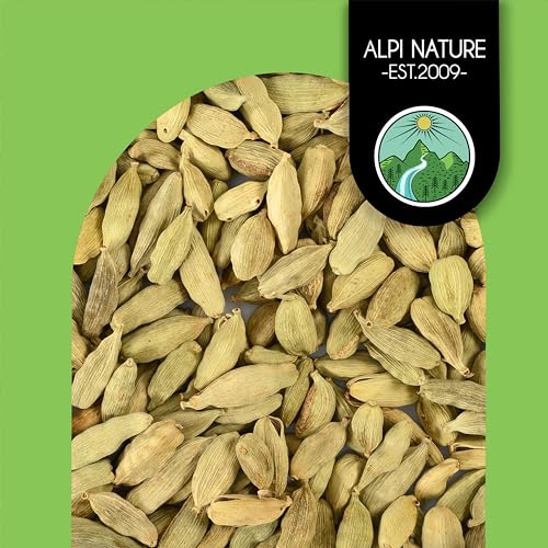 Foto von Alpi Nature Kardamomkapseln ganz 200g, Kardamom Samen zur Zubereitung von Elaichi Chai, Kardamom grün ganz