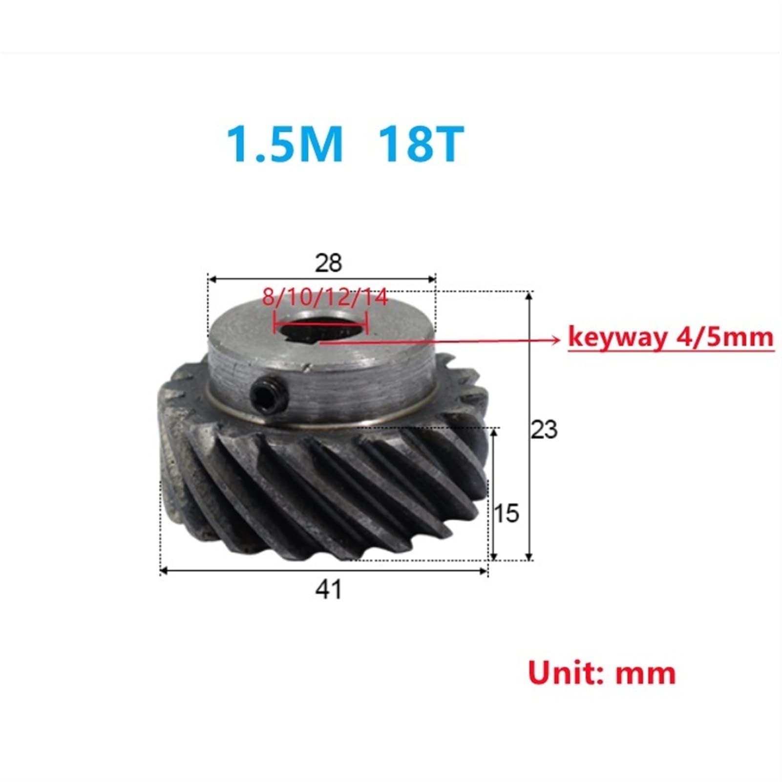cremagliera e pignone, Pignone 1.5M 18T 20T Ingranaggio Conico Elicoidale 45 Gradi Mano Sinistra Ingranaggio Elicoidale 8mm 15mm Foro 1.5 Modulo 18 Denti 20 Denti Ingranaggio Conico foro Albero(15mm B