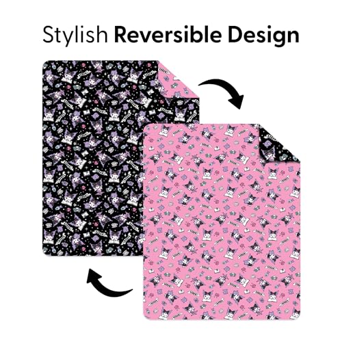 Image of Sanrio Kuromi Anime Comfy Throw - Soft Quilted 60x80 Reversible for Couch, Bed, Adults & Kids