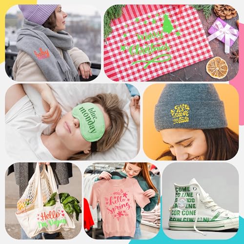 LIKCUT Neon Plotterfolie Textil, 12 Stück (30,5 cm × 25,4 cm) – Flexfolie für alle Plottermaschinen, Bügelfolie für Textilien, Iron-On-Folie zum Aufbügeln von DIY-Shirts (4 Farben)