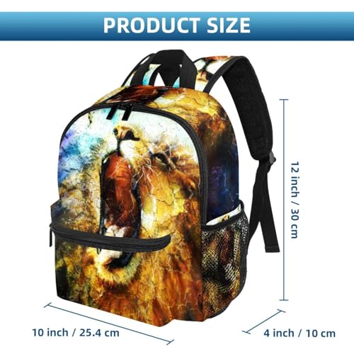 Sac à dos léger lion rugissant équipé de poches latérales filet - 2