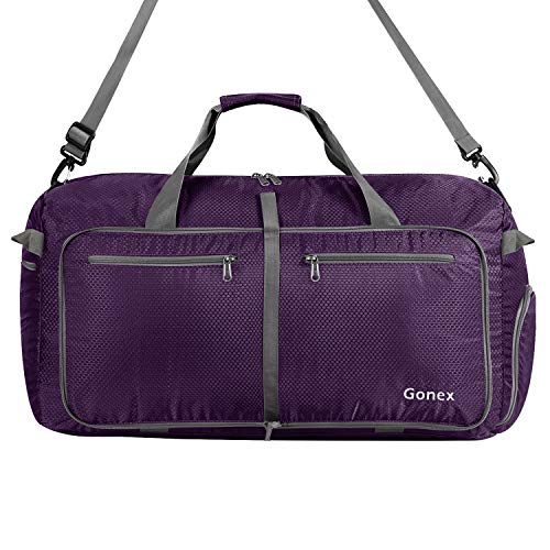Gonex 150L Travel Duffel Bag Foldable Extra Large Duffle Bag XL Heavy Duty for Men Women for Luggage Shopping Purple