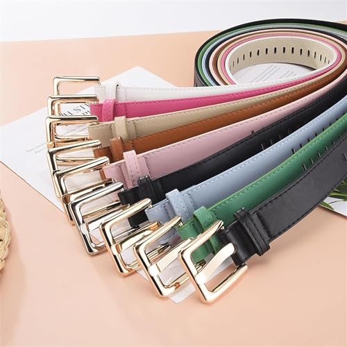 Belts for women, Waist Belt New Women's Waist Belts Versatile Suit Pants with A Slim Belts New Dress Alloy Buckle Jeans Belt(Black)3