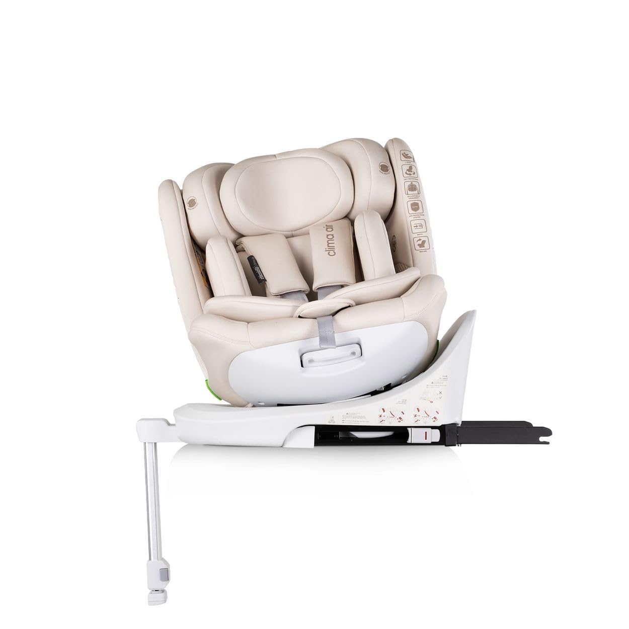Chipolino Kindersitz Clima Air i-Size (40-150 cm) Isofix Lüftungs-Heizfunktion beige
