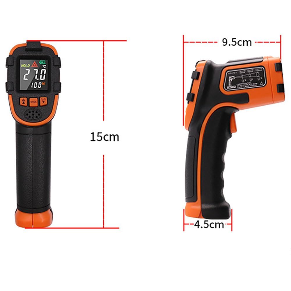-50 ~ 590 ℃ Gun À Température Numérique, Thermomètre Infrarouge Pistolet Laser IR TEMT GAUGE, Support De Positionnement De 13 Points, Émissivité Réglable, Pour La Climatisation, Cuisine De Cuisine