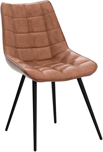 Miniatura 4 de Yaheetech Juego de 4 sillas de comedor modernas de piel sintética con respaldo de asiento acolchado para cocinasala de estar, color marrón