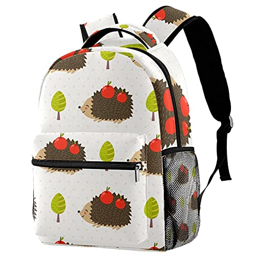 Sac à dos enfant avec porte-bouteille et motif hérisson ergonomique et imperméable