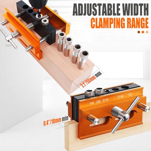 Guide de perçage pour tourillon et bloc de perçage portable de précision pour le bois - 4