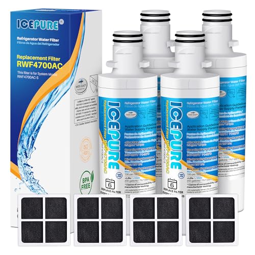 Image of ICEPURE ADQ747935 Refrigerator Water Filter and Air Filter Replacement for LG LT1000P,MDJ64844601, Kenmore Elite 9980, ADQ74793501 LT1000PC ADQ74793502, LMXS28626S, LFXS26973S, LT120F, 4PACK