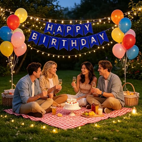 Image of Happy Birthday Banner Birthday Party Supplies (Blue 5)