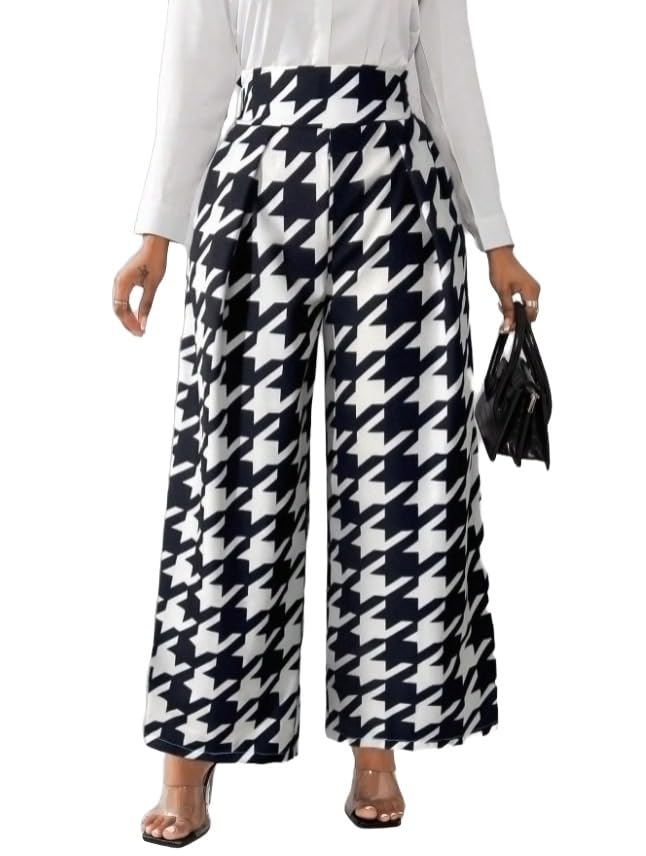 Wide Leg Pants Woman Checkered Trousers Pants for Women Cute Fall Outfits with Pockets Office Work Pants for