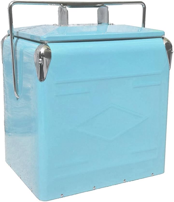 Retro Metal Picnic Cooler, Embossed