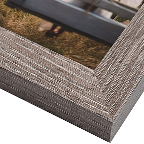 Frametory, 5X7 Triple Picture Frames Hinged 3 Photos Frame Collage, Three Picture Frames Multiple Desk Frame With Glass (Grey, 2 Pack) #TOP2