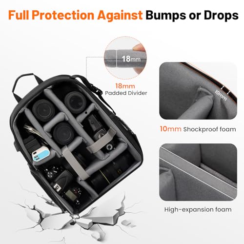 Mochila profesional para cámara impermeable negra miniatura 3
