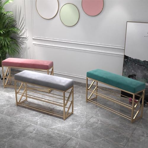 Banc à chaussures étroit avec assise velours pour optimiser les petits espaces - 6
