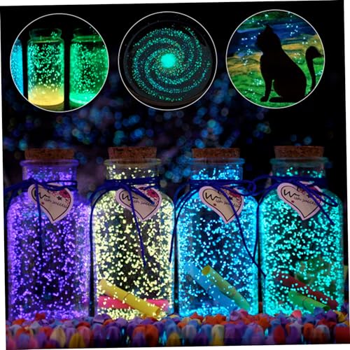 Polvo que brilla en la oscuridad de larga duración y arena luminosa reutilizable para botellas 4
