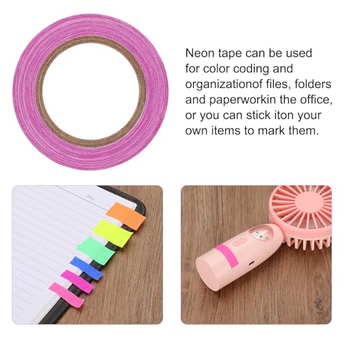 Image of PATIKIL Neon Gaffer Cloth Tape, 0.4 Inch x 32.8 Feet Colored Cotton Glow Tape Markers Fluorescent Blacklight Glow in The Dark Reflect Tape Stickers for Party Decorations, Purple