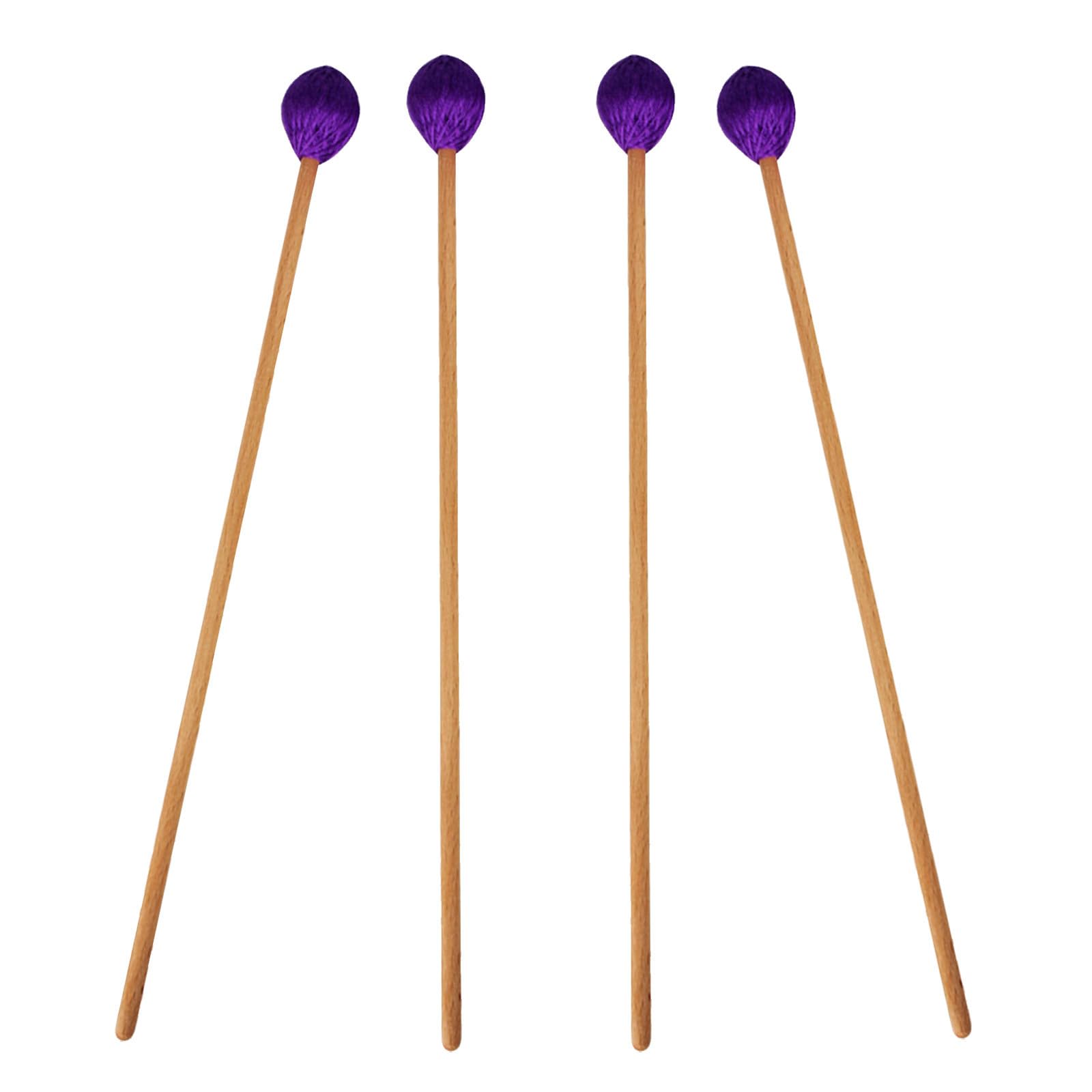 FRCOLOR 4 Piezas Marimba Mallets con Cabezas para Instrumentos de Percusión Mazos de Madera para Intermedio con Cabezas Moradas