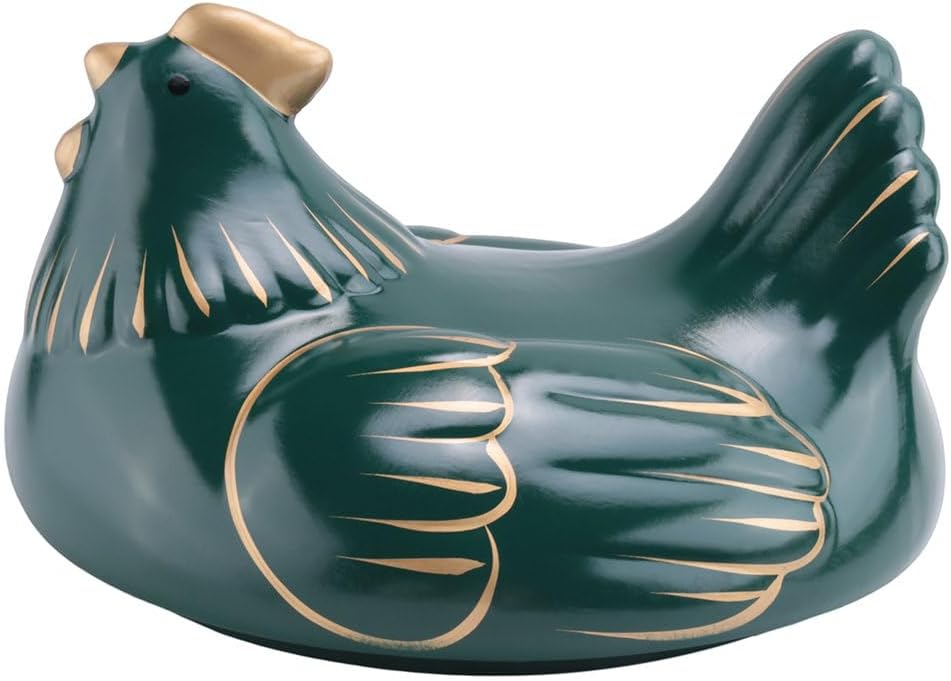 for Egg Storage Basket Wire Fruit Basket with Chick Cover Ceramic Egg Rack, Holds 30 Eggs