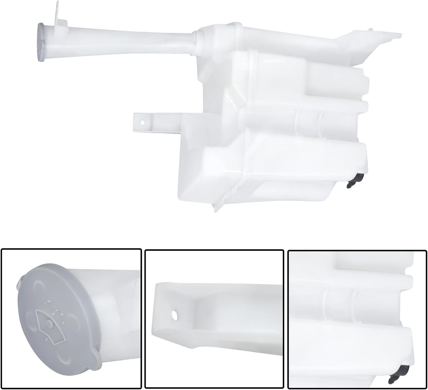 WFLNHB Windshield Washer Fluid Reservoir Tank White Plastic Replacement for Versa 2007-2011 Replacement for NV200 2013-2021 NI1288124