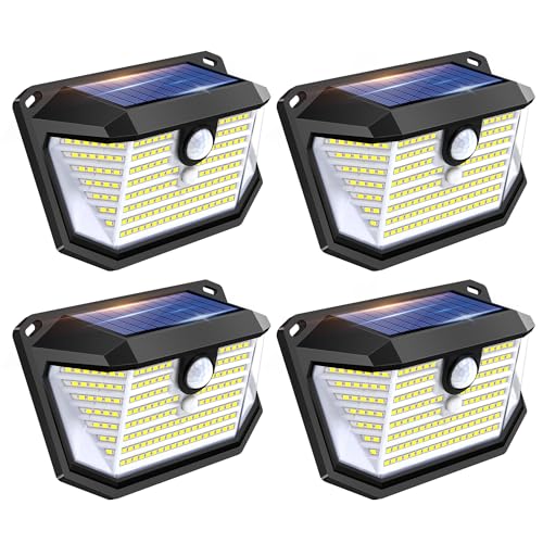 Solar Lights Outdoor Motion Sensor, 178 LED 300LM Waterproof IP65...