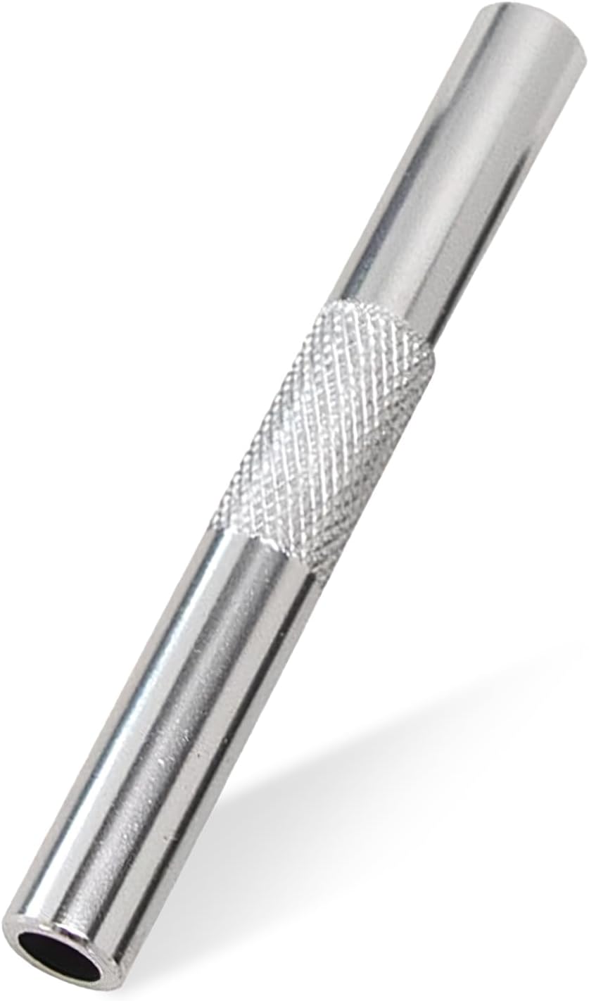 Snorting Straw Kit Silver Solid Metal Heavy-Duty Shot Tube Multi-Purpose Snuff Equipment Bullet Snorter Spoon No Clogging & Washable Sniffer Straw, 70 x 5mm