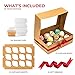 Smirly Cupcake Boxes 12 Count: Disposable Cupcake Containers 12 Count, Cupcake Holder with Lid, Cupcake Carrier, Bakery Boxes with Window, Pastry Boxes, Brown Cookie Boxes with Window Long Treat Boxes