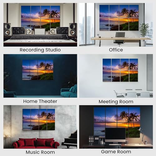 Paneles acústicos decorativos con absorción de sonido Kanworse, 8 piezas, 48 x 32 pulgadas, diseño playa tropical al atardecer miniatura 7