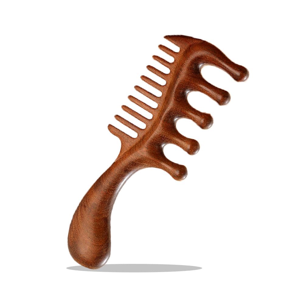 Wooden Scalp Massager Comb – Natural Wood Wide & Fine Tooth with Handle for Hair Growth, Scalp Care & Stress Relief – Detangling Tool for All Hair Types-image-30