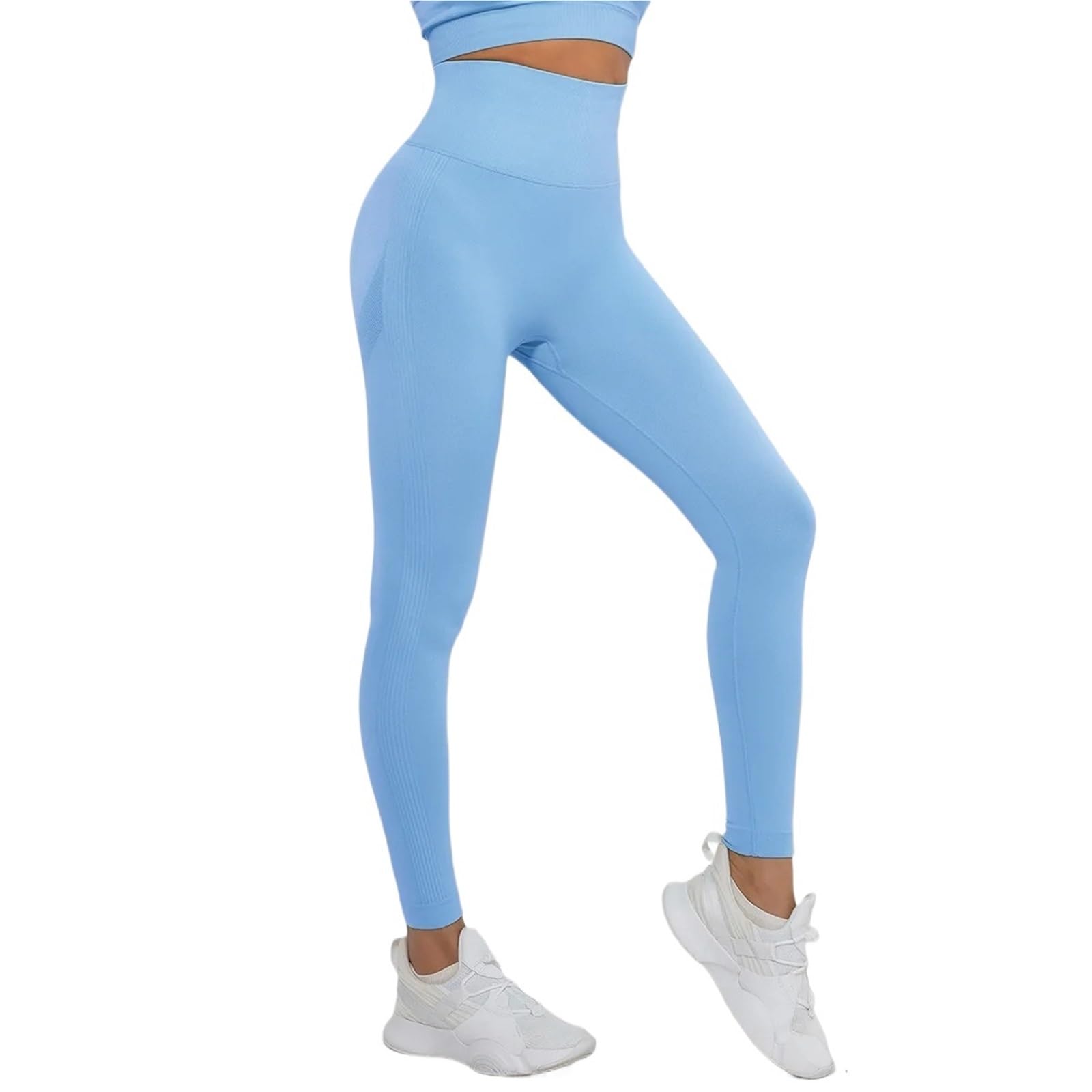 Leggings da yoga da donna senza cuciture pantaloni da yoga sportivi leggings da palestra a vita alta controllo pancia corsa allenamento, Rosso, 90