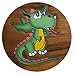 Produktbild ART-CRAFT Vielseitiger Kinderhocker Holzhocker rund aus Massivholz Tiermotiv Drache mit vielen Einsatz Möglichkeiten