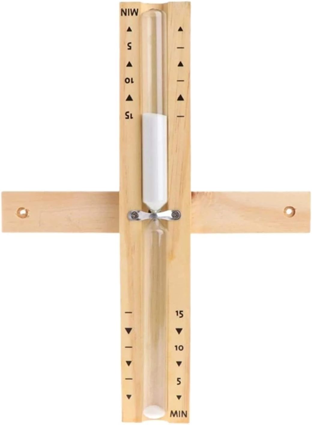 SuLiao Sauna Hourglass Sand Timer 15 Minute: Wood White Sand Clock,Large Sand Watch 15 Min, Reloj De Arena, Rotating Heat Resistant Wooden Hour Glass Sandglass for Sauna Room