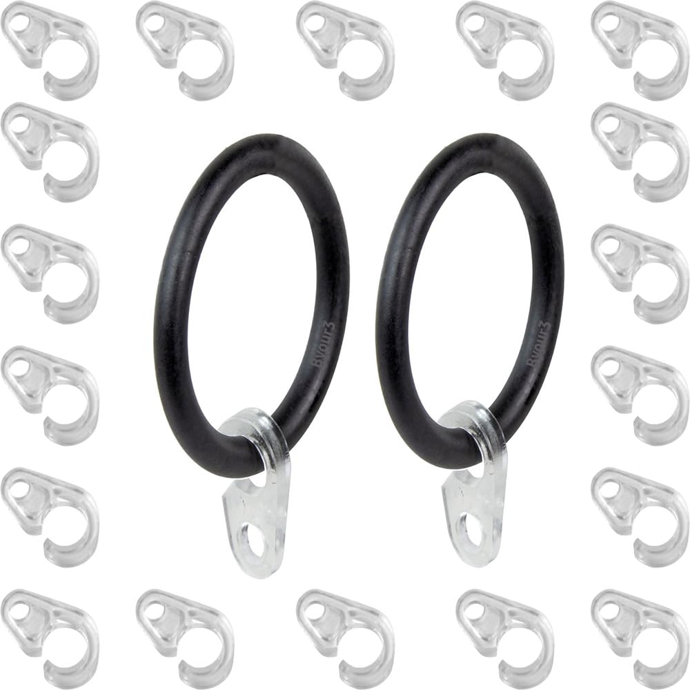 Lot De 48 Anneaux De Rideau En Métal, Diamètre Intérieur 38 Mm Convient Pour Tringles De Moins De 32 Mm Noirs 98434898