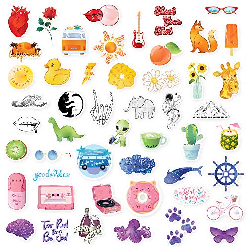 The Carefree Bee - 50 Rainbow Stickers for Water Bottles, Laptops, Hydro Flasks (Series 21)