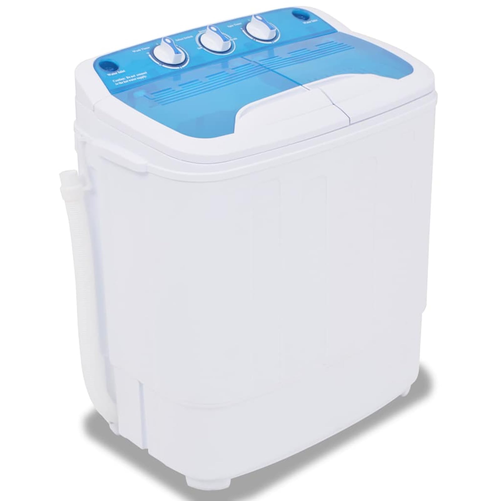 Homgoday Mini-Waschmaschine 2-Kammern-Design 3,6 kg Blau/Weiß 57,5 x 34 x 65 cm für Single, Studenten, Camping Model50549
